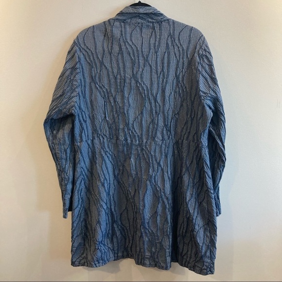 𝅺CUT LOOSE Sz L Lagenlook Button Down Blouse Tunic Unique Ribbed Texture Design - Picture 5 of 12
